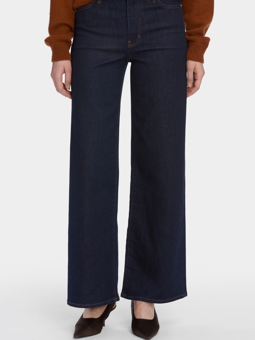 Frame Denim Women's Dark Indigo Wide Leg Jeans